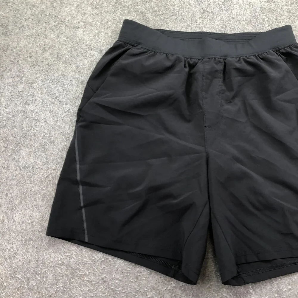 VRST Shorts Mens Small Black Microfiber 8 Inch Running Quick Dry Pockets